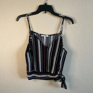 Express One Eleven Womens Stretchy Cropped Top Side Tie V-Neck Size‎ Small